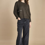 maglia girocollo con zip CESNIK KAKI ba&sh 