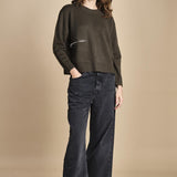 maglia girocollo con zip CESNIK KAKI ba&sh 