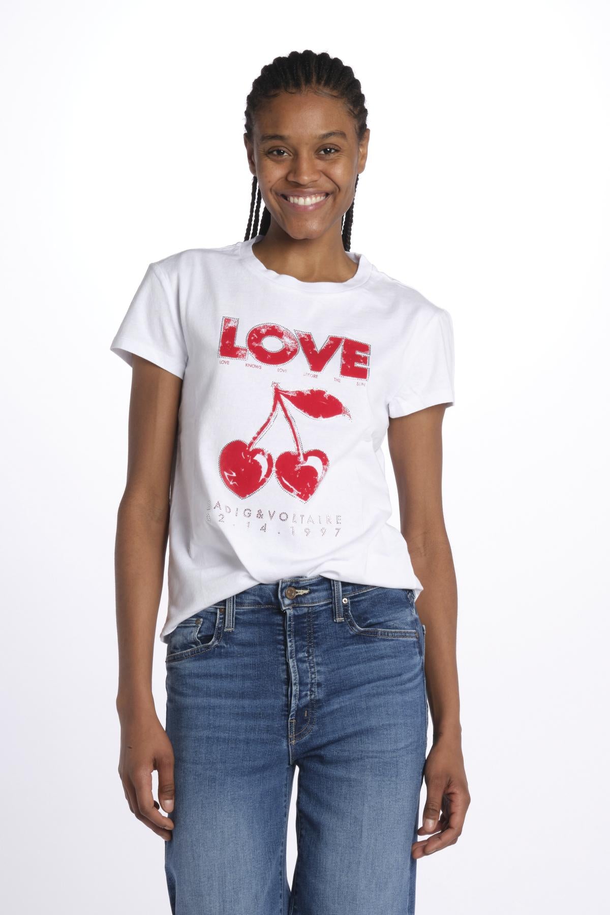 Walk bc concert cherry love JWTS02684 WHITE zadig & voltaire 