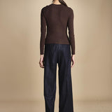 pantalone con elastico in punto milano PENSIL BLU NAVY true avenue 