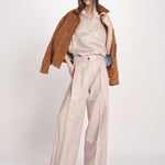 pantalone in lino con pinces PETRA PE98 ANTICO nine in the morning 