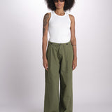 pantalone pinces in cotone NANCY ESSELING GREEN true avenue 