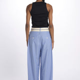 Pantalone  pences con cintura bianca DIANA PANT LIGHTBLUE jejia 