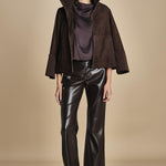 TUX top senza manica con drappeggio F25-141 039 CHOCOLAT oscar 