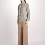 Camicia a righe con rouches P29D0GEMMA seaweed massimo alba 