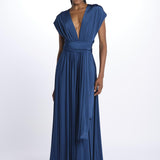 ALLUIM DRESS abito lungo ALLIUM DARK PETROL nash 