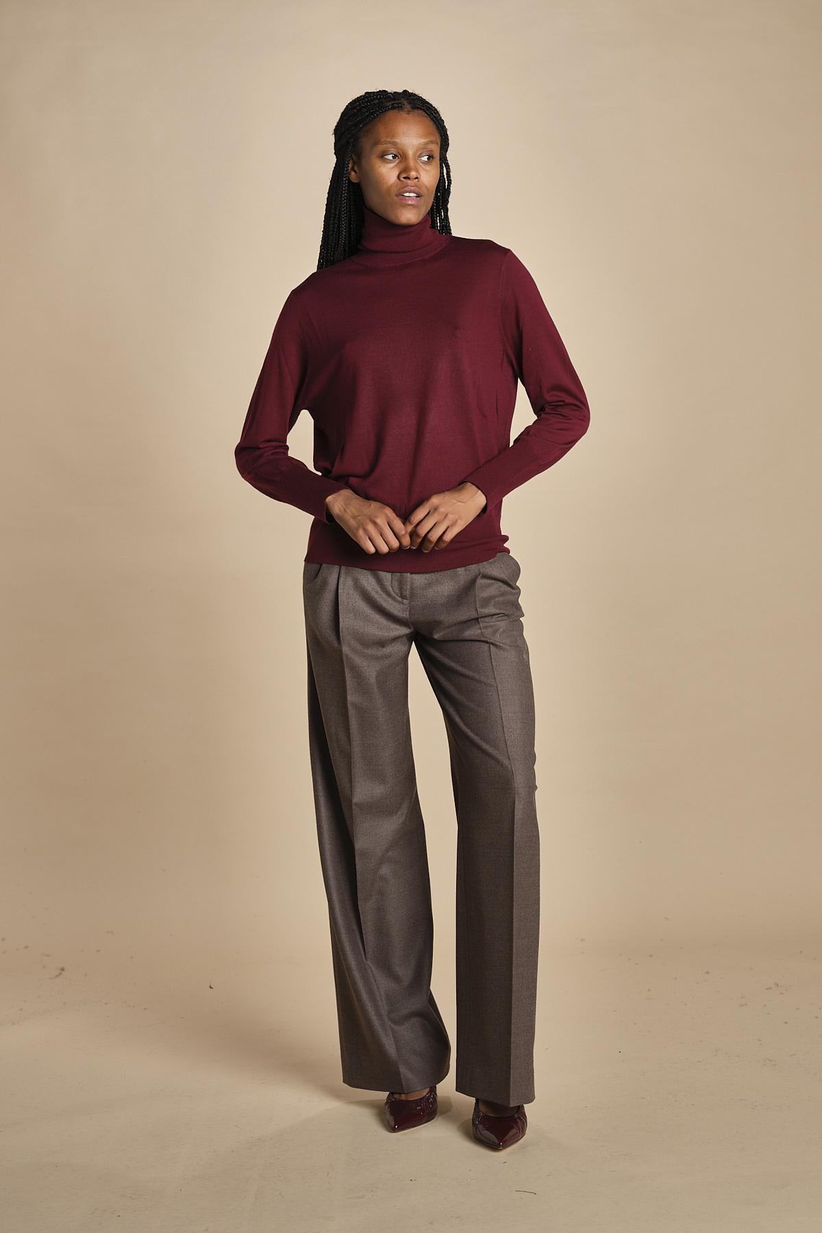 dolcevita over in lana merinos MIL LAU5 E14015 BORDEAUX milaura 
