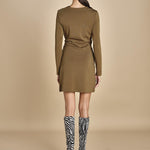 mini abito con fibbie MAILEY DRESS OLIVE malina 