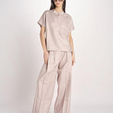 camicia in lino con maniche corte ILENIA IL34 ANTICO nine in the morning 