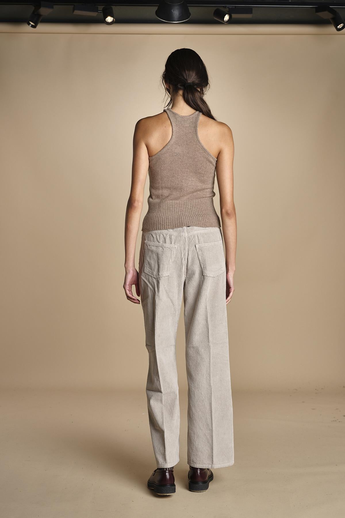 pantalone in velluto cropped ZELDA PEARL GREY true avenue 