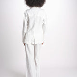 blazer due bottoni in lino LIVI STRUCURELINEN IVORY true avenue 