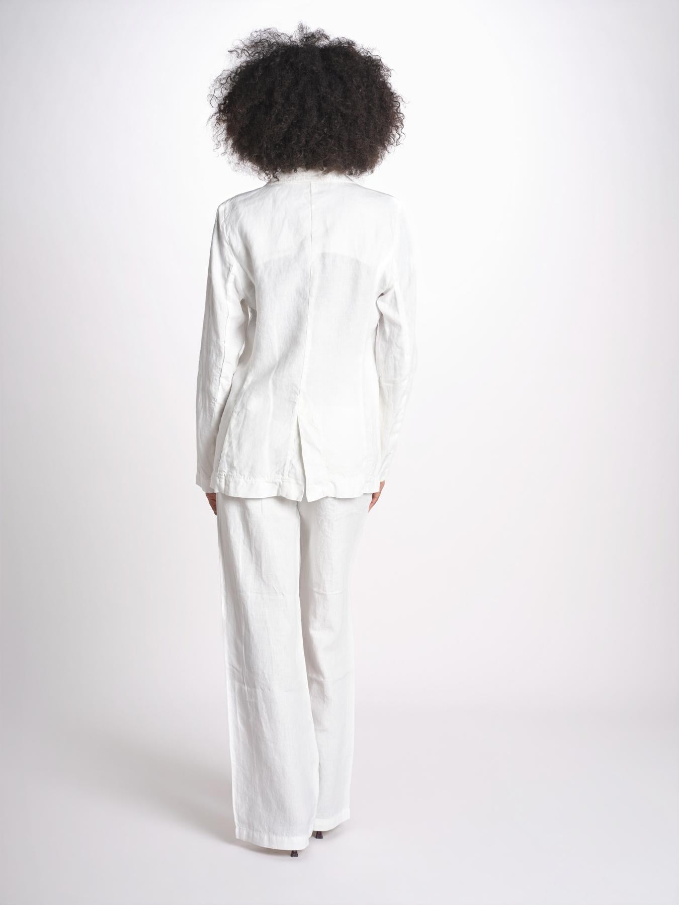 blazer due bottoni in lino LIVI STRUCURELINEN IVORY true avenue 