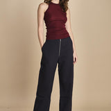 top americano a costine in lana merino LAU28 E14015 BORDEAUX milaura 
