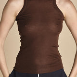 top americano a costine in lana merino LAU28 E2220 CIOCCOLATO milaura 
