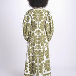 abito lungo con stampa a fiori 344605 PALERMO GREEN 26083 farm rio 