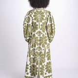 abito lungo con stampa a fiori 344605 PALERMO GREEN 26083 farm rio 