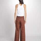 pantaloni check KATHERINE MJD217_LOVECH BURNT CHECK jejia 