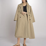 Gonna midi con pannelli a pieghe davanti DORME 2615101111600 002 NOCCIOLA weekend maxmara 