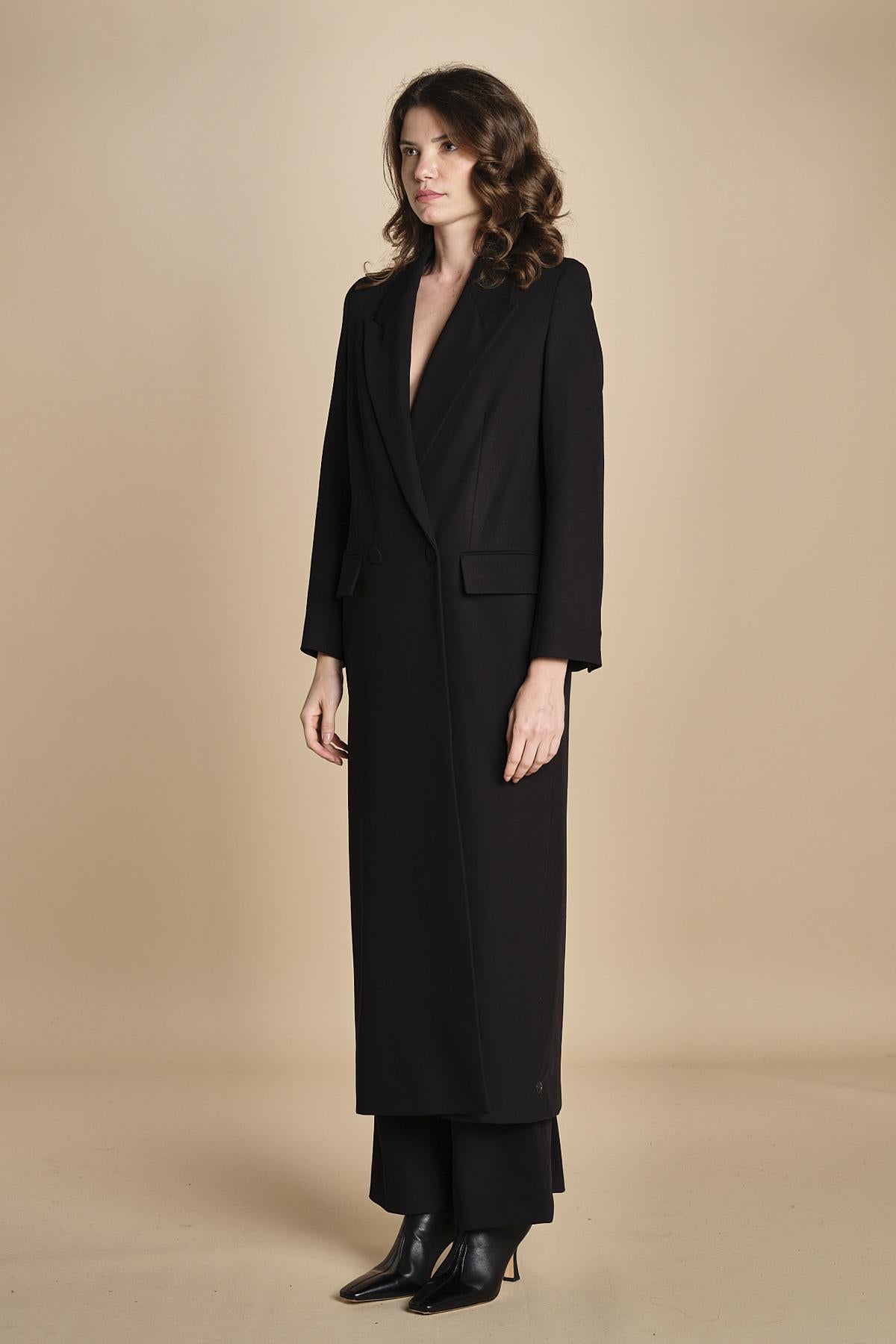 cappotto lungo smoking JIL ANN  IO1100X9049 BK999 ivy oak 