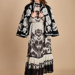 abito lungo con stampa a fiori FLORA ARABESQUE 339998 CREAM farm rio 