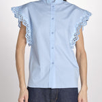 Camicia intarsio maniche alette GIFTY 6EVA04-V09857 AZUR vanessa bruno 