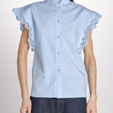 Camicia intarsio maniche alette GIFTY 6EVA04-V09857 AZUR vanessa bruno 