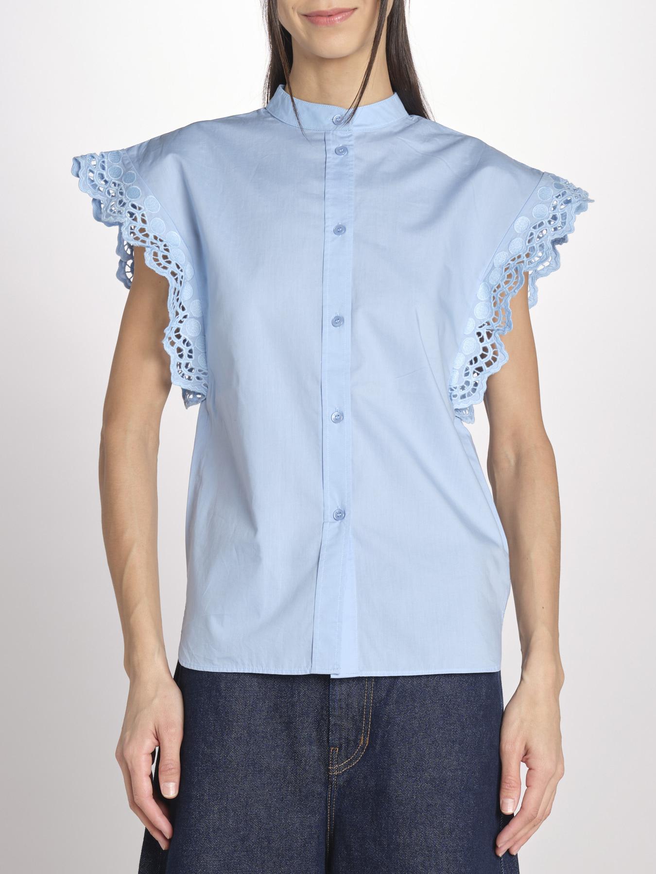 Camicia intarsio maniche alette GIFTY 6EVA04-V09857 AZUR vanessa bruno 