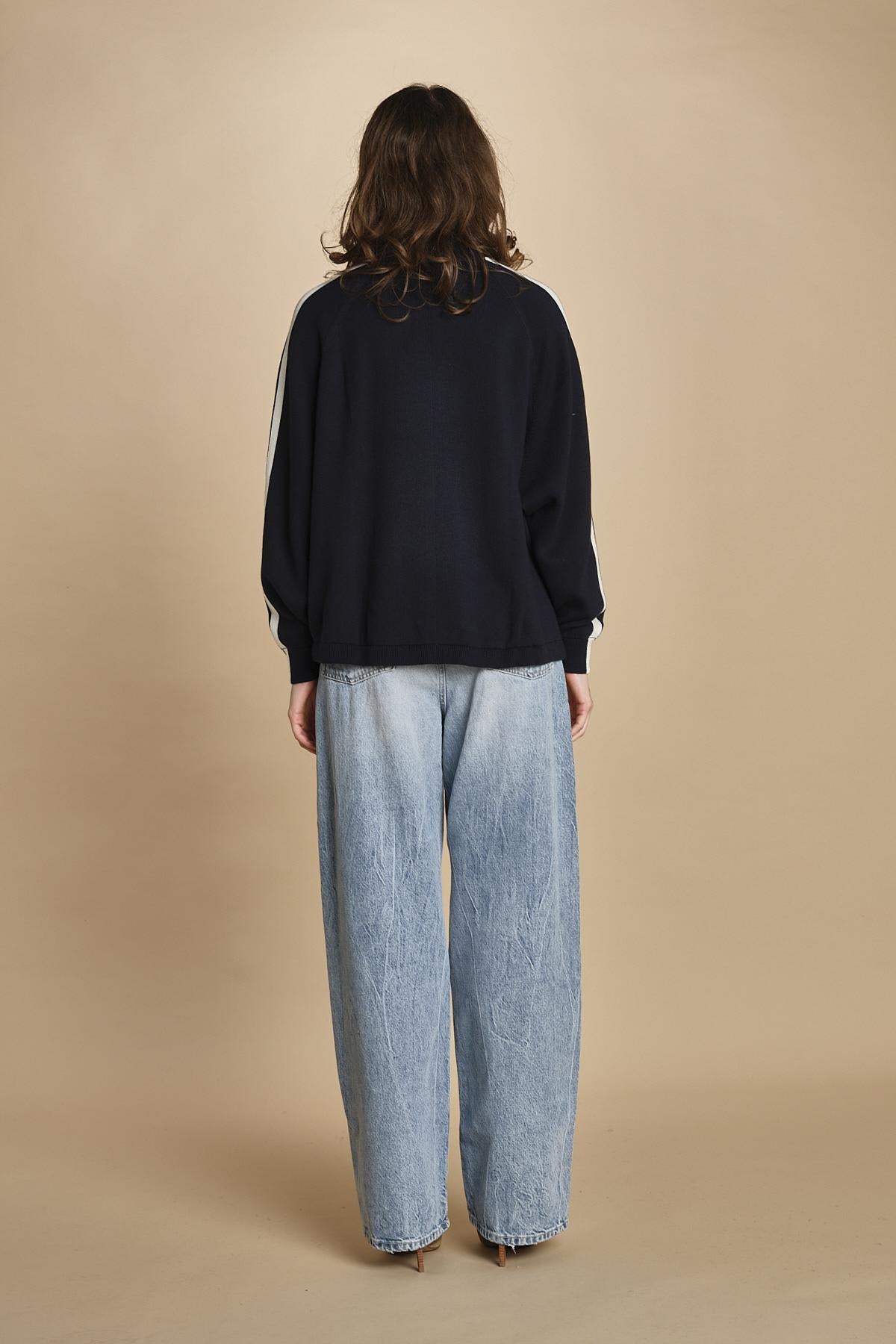 maglia bande con zip ANGIX NAVY bellerose 