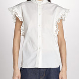 Camicia intarsio maniche alette GIFTY 6EVA04-V09857 ECRU vanessa bruno 