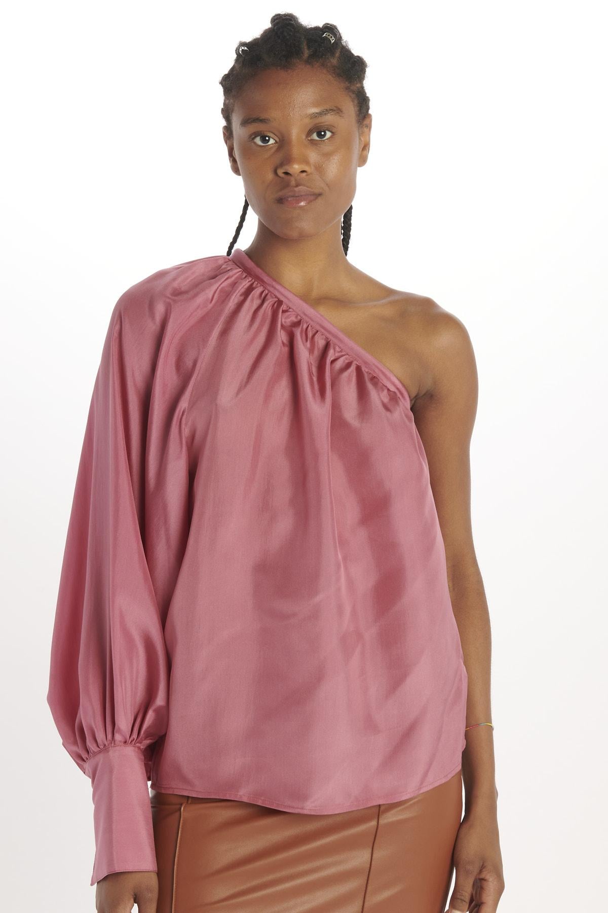 Top monospalla seta MI6M2445 ROSA milaura 