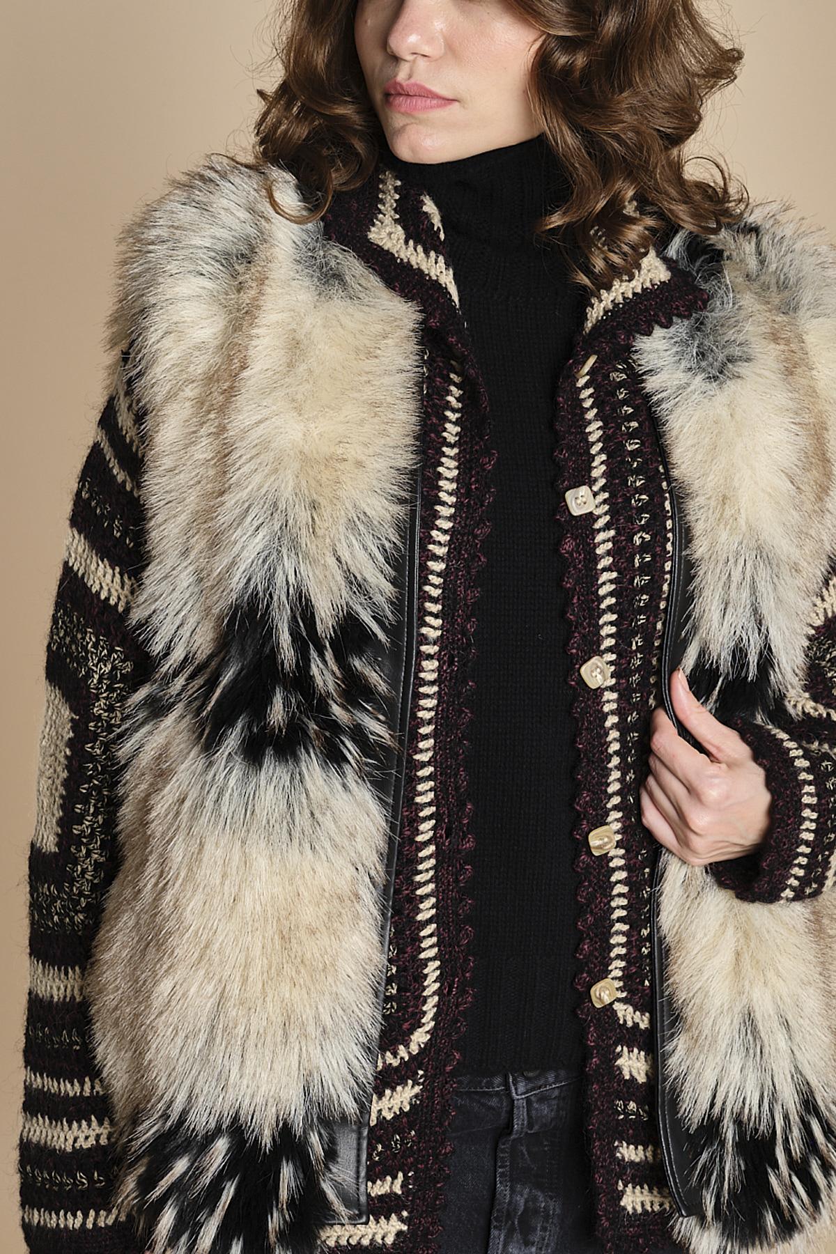 AURA gilet in ecopelliccia AURA BEIGE mes demoiselles 