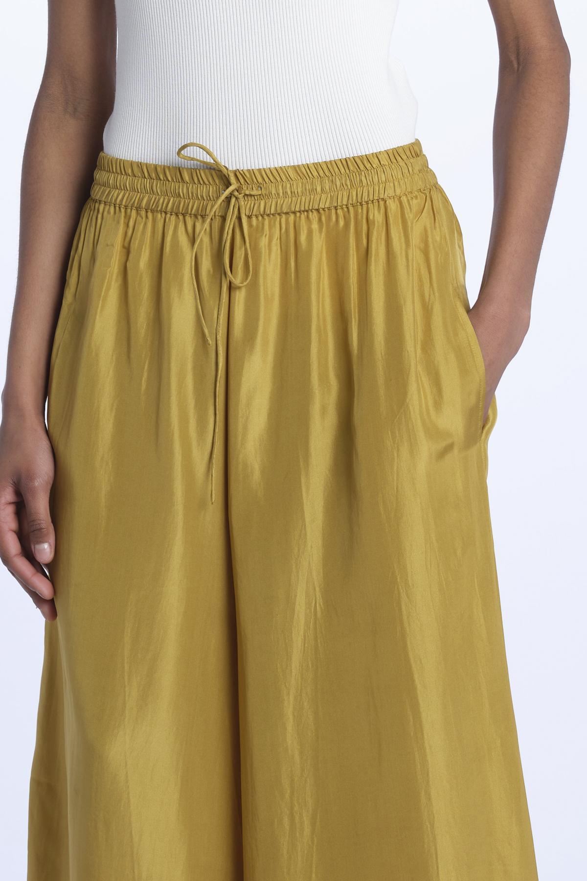 PALAZZO pantaloni in seta  by milaura. BE24252PANT OLIVE benaras soleil 