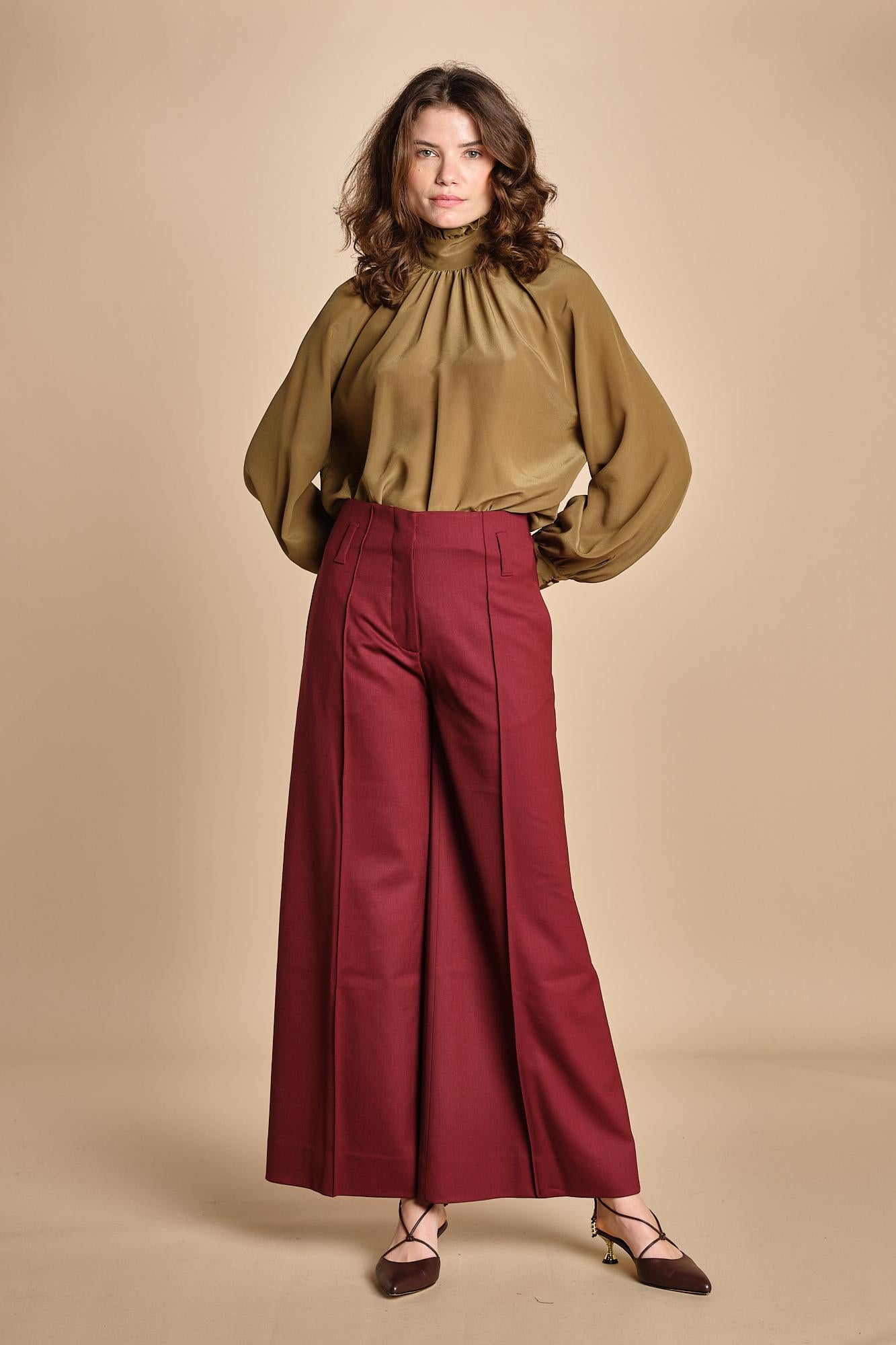 pantalone over con nervature in gabardine ORIANA 540339 164 quelledue 