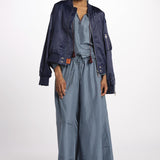 BYBLOS camicia in seta con manica ricamata by milaura. BE22486 GREY BLU benaras soleil 