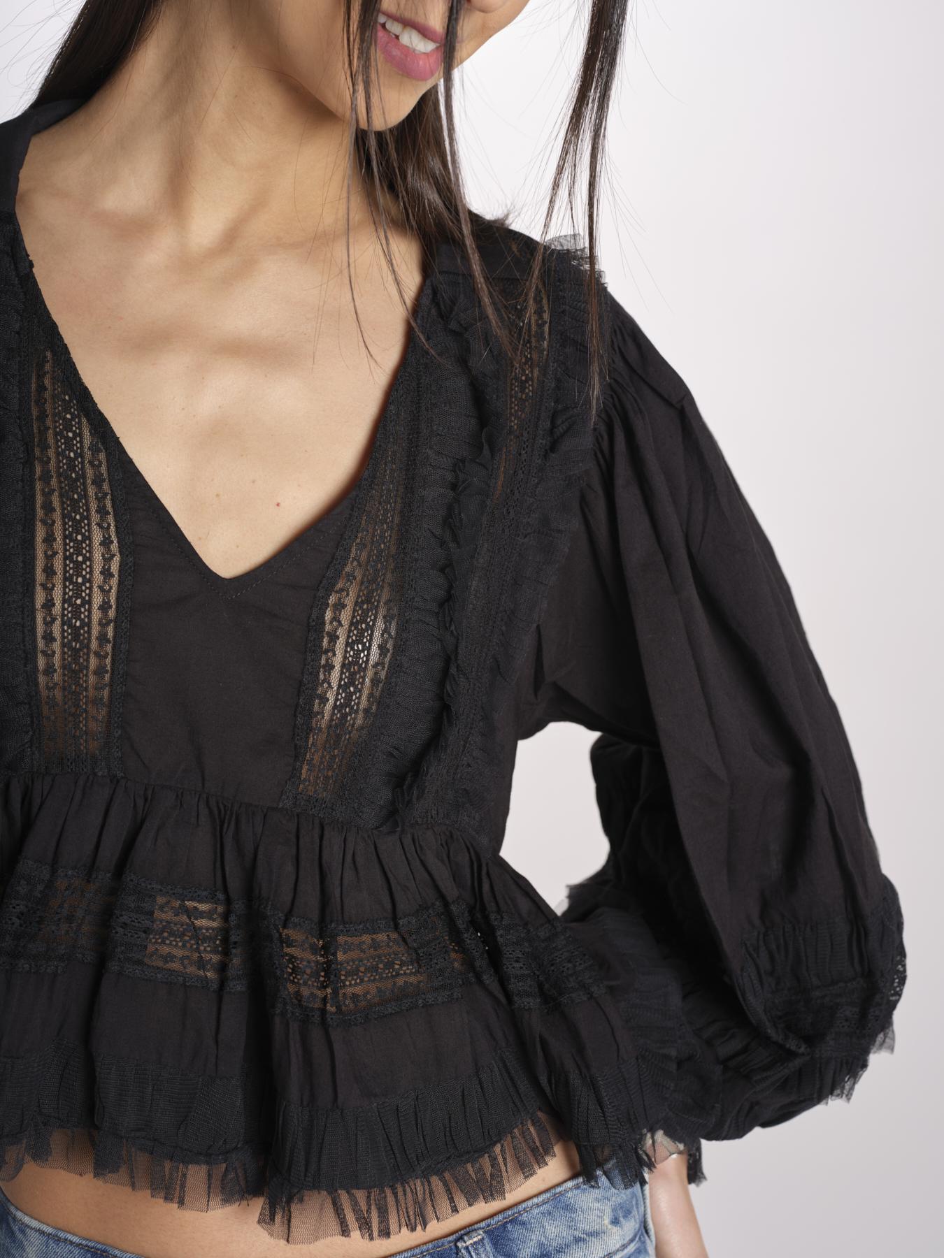Camicia over con pizzo MELODY BLACK mes demoiselles 