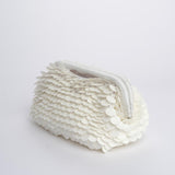 Clutch SANTORINI grande con paillettes BAG SANTORINI WHITE boheme couture 