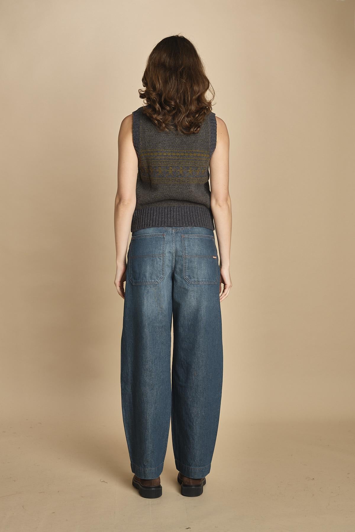 gilet jaquard. PUL0296 GRI5925W soeur 