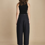 pantalone in cotone double FELLINI SNW DARKEST NAVY studio nicholson 