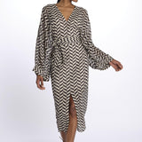 Caftano LOULI CAFTAN stampa zig zag S25065 BLACKANDWHITE sundress 