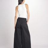 pantalone a vita bassa in gabardina DEVA T3118 T0176 BLACK T0002 the latest 