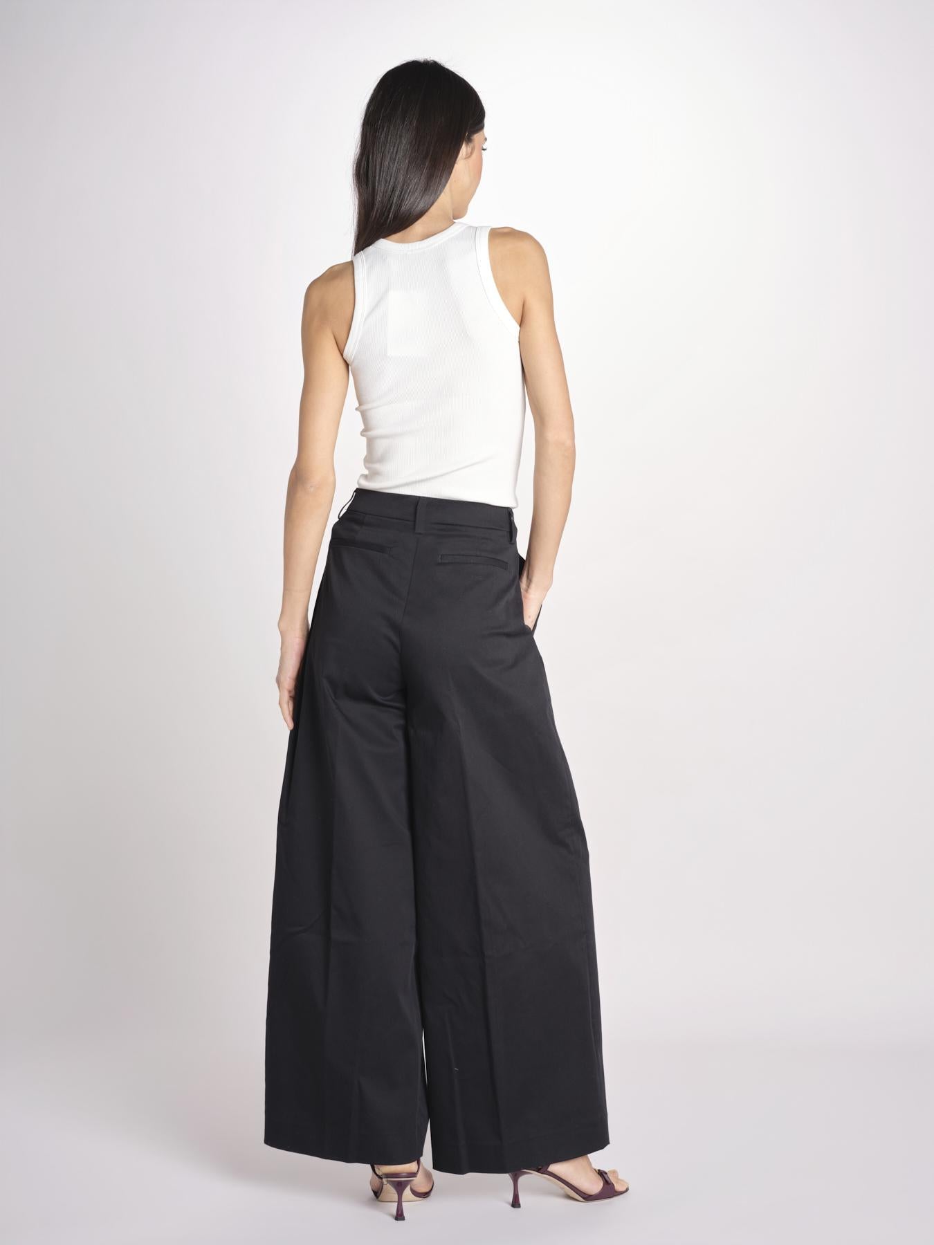 pantalone a vita bassa in gabardina DEVA T3118 T0176 BLACK T0002 the latest 