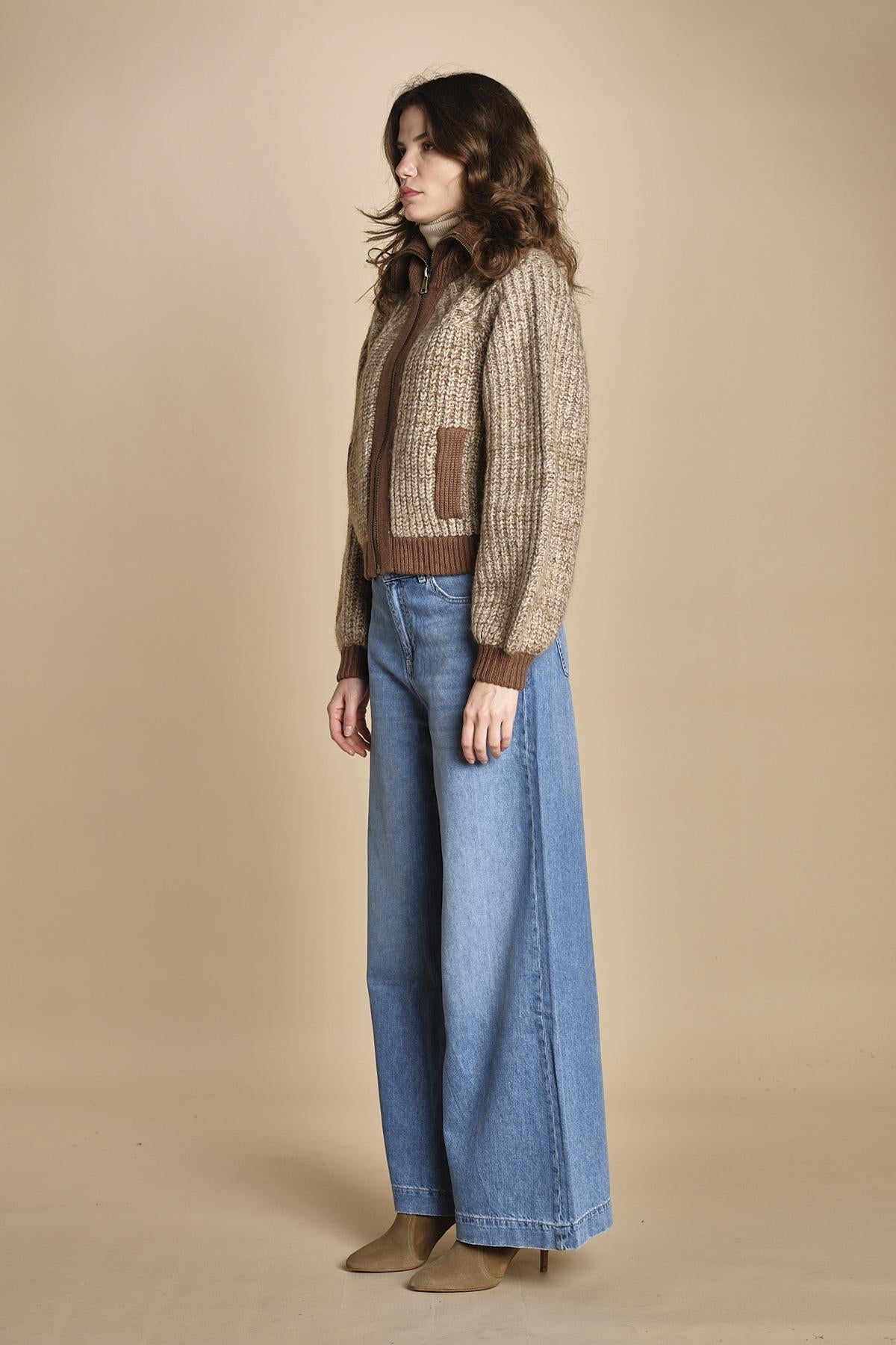 giubbino maglia con zip RABEL MARRON ba&sh 