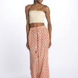 DAKOTA pantaloni con elastico in vita stampa foglie DAKOTA INDIAN RUST laraethnics 