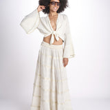gonna lunga in lurex gessato SERENA OFF WHITE christianzen 