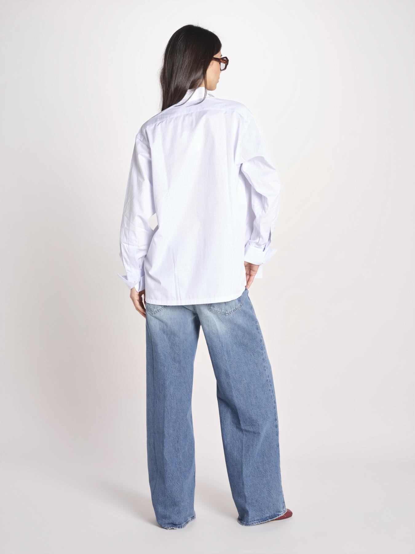 camicia a quadretti 16T524CO252 P115 WHITE ines de la fressange 