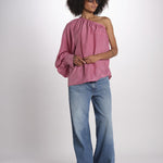 Top monospalla seta MI6M2445 ROSA milaura 