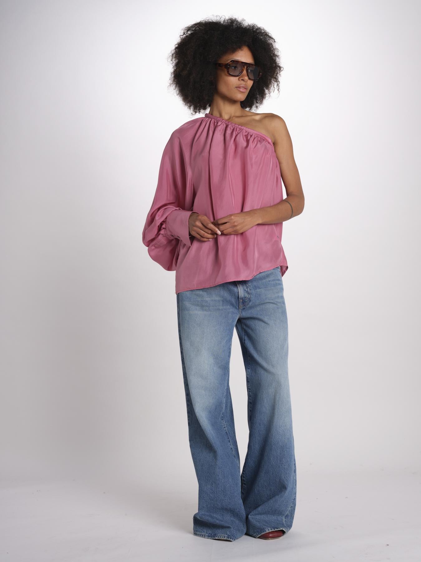 Top monospalla seta MI6M2445 ROSA milaura 