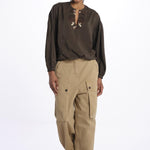Camicia ALLEGRA seta con ricami ALLEGRA BROWN fortela 