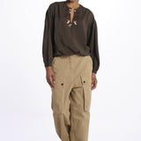Camicia ALLEGRA seta con ricami ALLEGRA BROWN fortela 