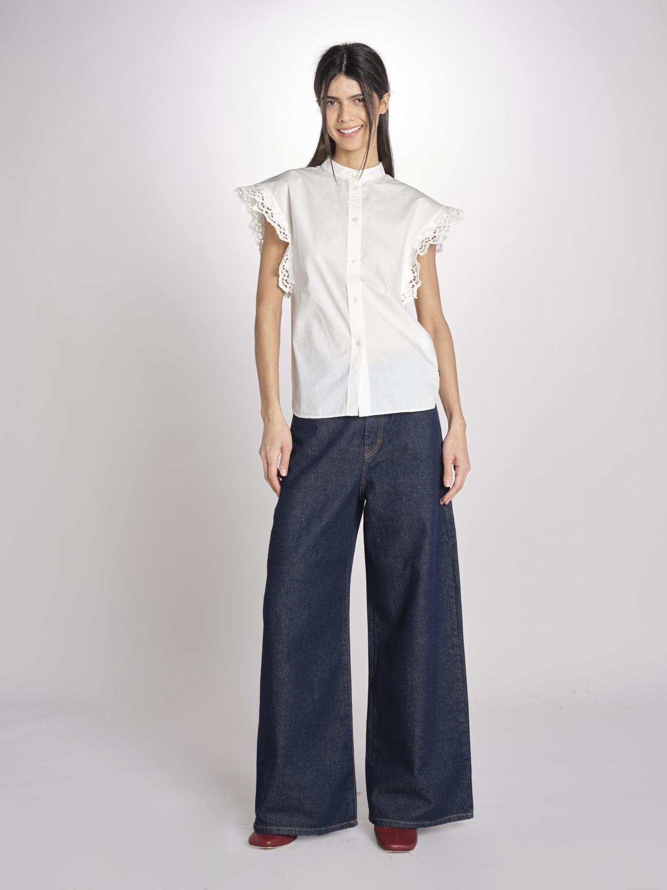 Camicia intarsio maniche alette GIFTY 6EVA04-V09857 ECRU vanessa bruno 